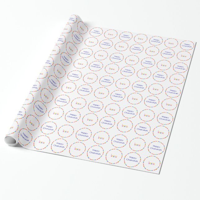 Papier Cadeau Papier d'emballage de Menorah d'arc-en-ciel de (Déroulé)