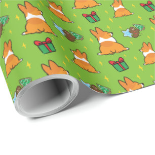 Papier Cadeau Papier d'emballage de "mini motif" de corgi de