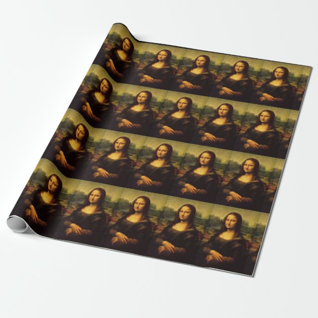 Papier Cadeau Papier d'emballage de Mona Lisa de Leonardo da (Déroulé)