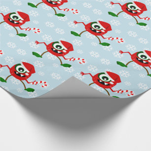 Papier Cadeau Papier d'emballage de monstre drôle de Noël