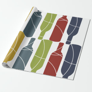 Papier Cadeau Papier d'emballage de motif de bouteille de vin