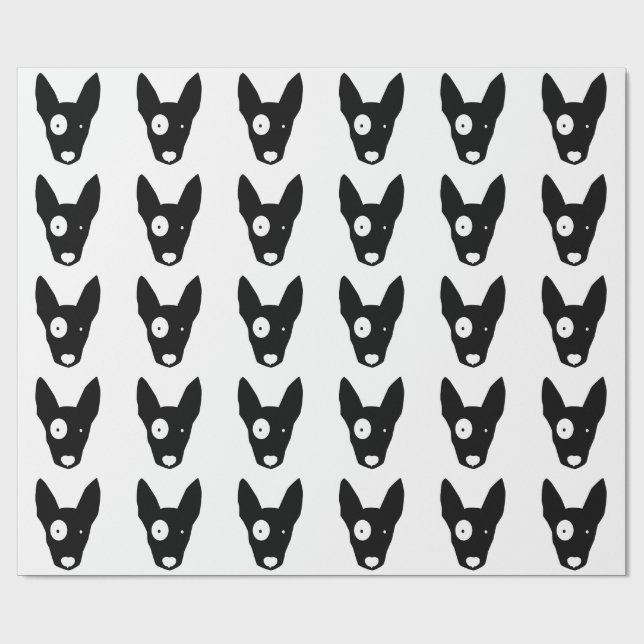 Papier Cadeau Papier d'emballage de MOTIF de BULL-TERRIER (Plat)
