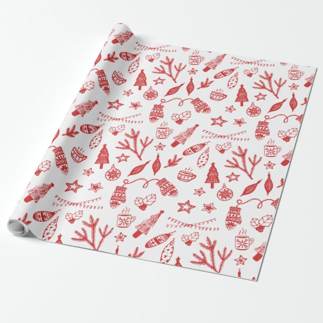 Papier Cadeau Papier d'emballage de motif de nouvelle année de (Déroulé)