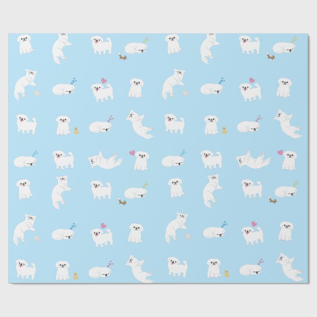 Papier Cadeau Papier d'emballage de motif de Pekingese (Plat)