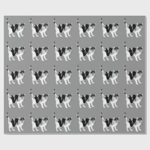 Papier Cadeau Papier d'emballage de MOTIF NOIR ET BLANC de CAT