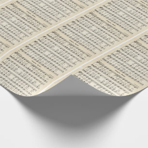 Papier Cadeau Papier d'emballage de musique de feuille de