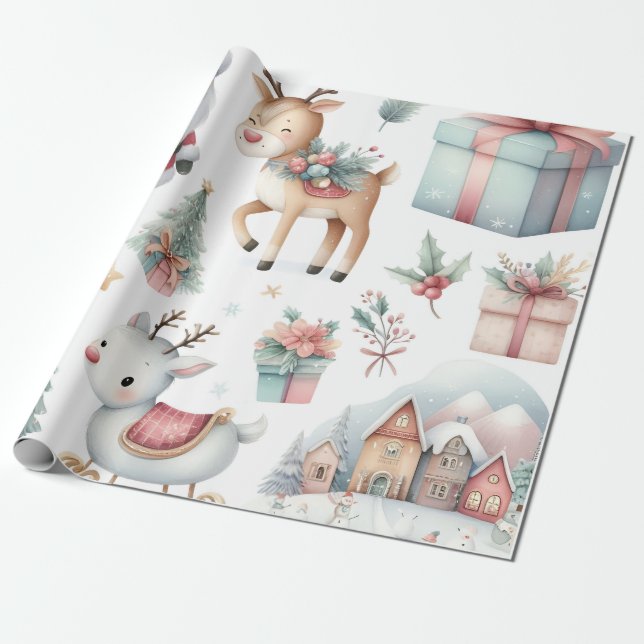 Papier Cadeau Papier d'emballage de Noël (Déroulé)