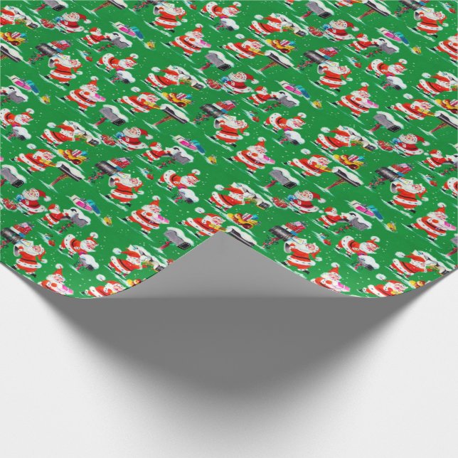 Papier Cadeau Papier d'emballage de Noël antique du père noël (Coin)