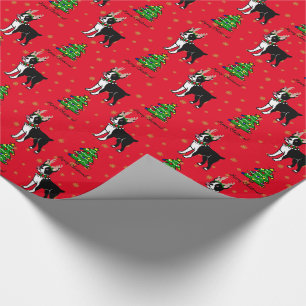 Papier Cadeau Papier d'emballage de Noël de Boston Terrier