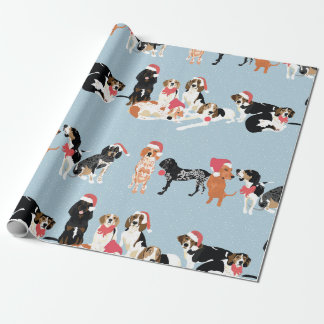Papier Cadeau Papier d'emballage de Noël de Coonhound