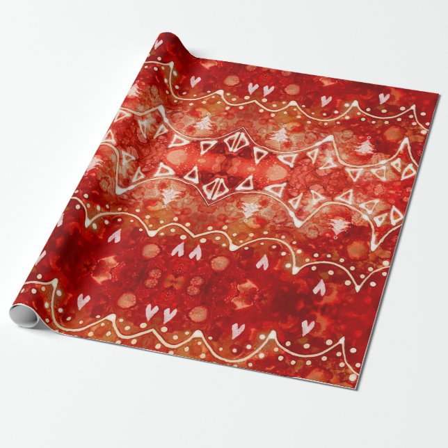 Papier Cadeau Papier d'emballage de Noël de fête de guirlandes (Déroulé)