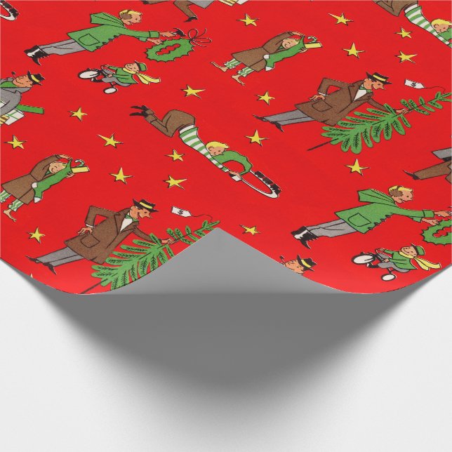 Papier Cadeau Papier d'emballage de Noël de la moitié du siècle (Coin)