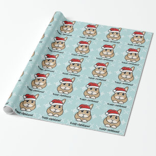 Papier Cadeau Papier d'emballage de Noël de lapin de bande