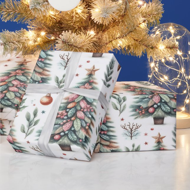 Papier Cadeau Papier d'emballage de Noël de l'arbre festif (Vacances)