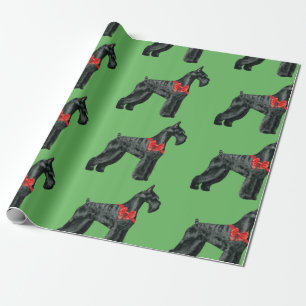 Papier Cadeau Papier d'emballage de Noël de Schnauzer géant