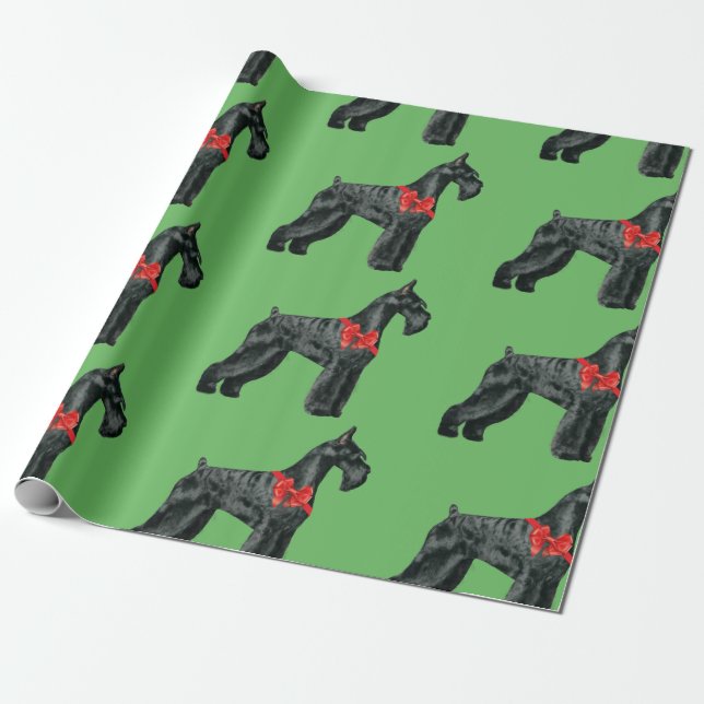 Papier Cadeau Papier d'emballage de Noël de Schnauzer géant (Déroulé)