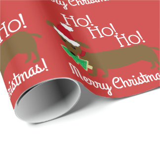 Papier Cadeau Papier d'emballage de Noël de teckel