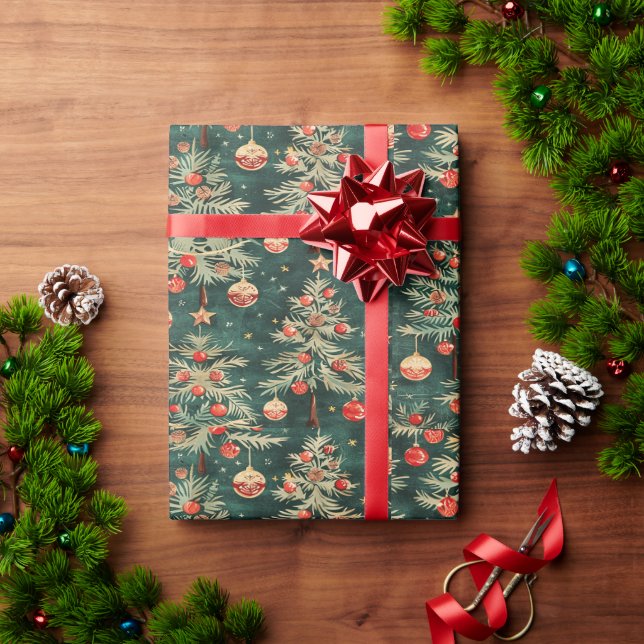 Papier Cadeau Papier d'emballage de Noël décoré (Cadeau de vacances)