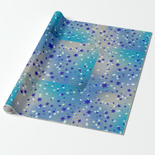 Papier Cadeau Papier d'emballage de Noël étoile bleue
