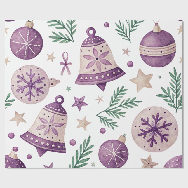 Papier Cadeau Papier d'emballage de Noël extra long – 60 pi Viol (Plat)