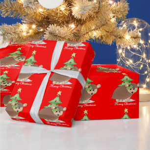 Papier Cadeau Papier d'emballage de Noël Hérisson