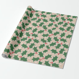 Papier Cadeau Papier d'emballage de Noël Holly Festive