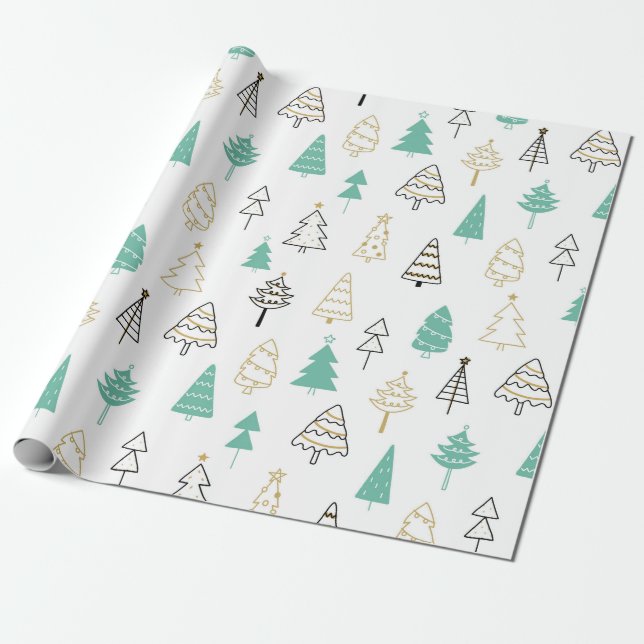 Papier Cadeau Papier d'emballage de Noël moderne en pastel de (Déroulé)
