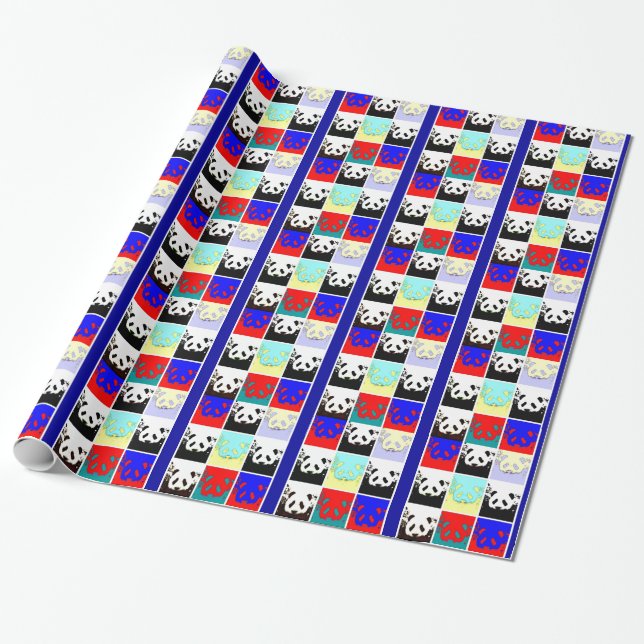 Papier Cadeau Papier d'emballage de Noël oeuvre d'art Pop Art Pa (Déroulé)