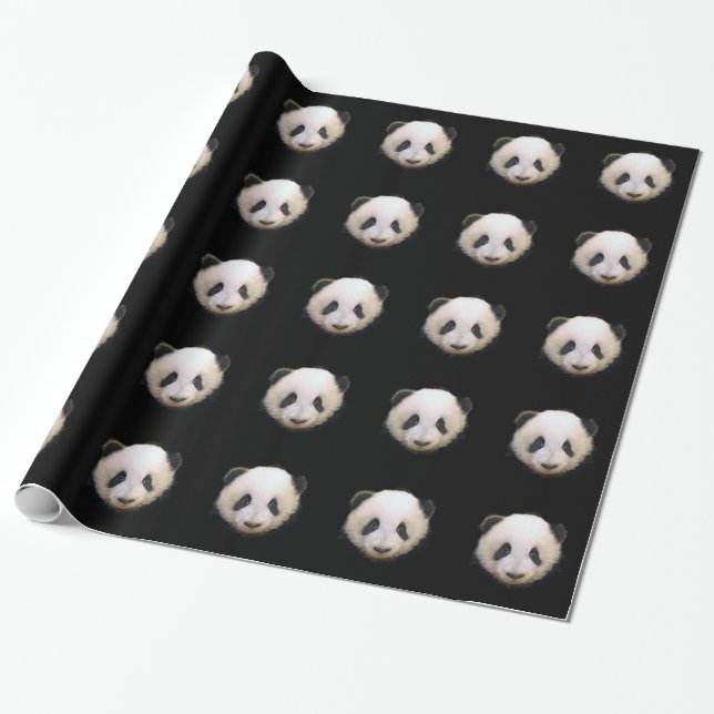 Papier Cadeau Papier d'emballage de Noël Panda (Déroulé)