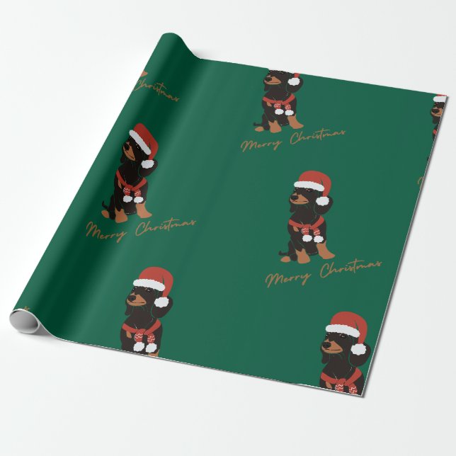 Papier Cadeau Papier d'emballage de Noël pour animal familier te (Déroulé)
