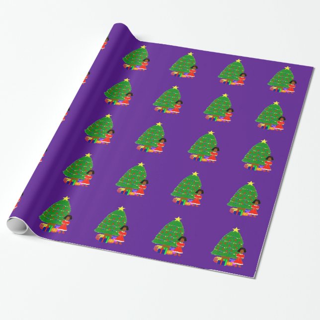 Papier Cadeau Papier d'emballage de Noël pourpre de Cuties de (Déroulé)