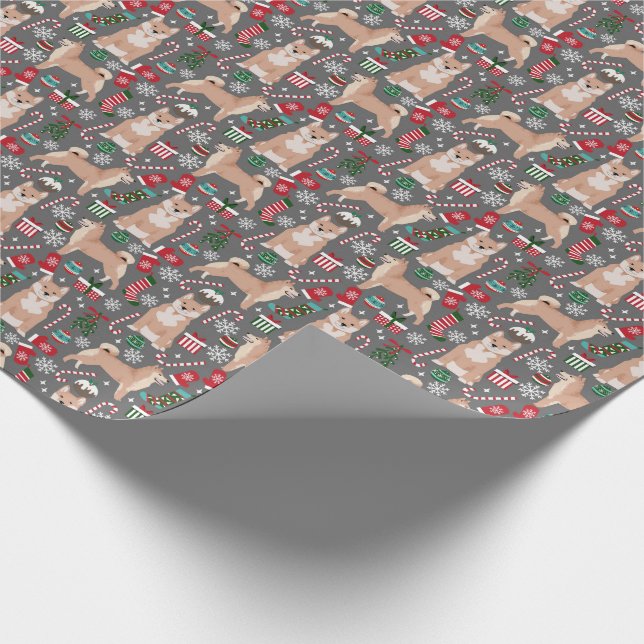 Papier Cadeau Papier d'emballage de Noël Shiba Inu (Coin)