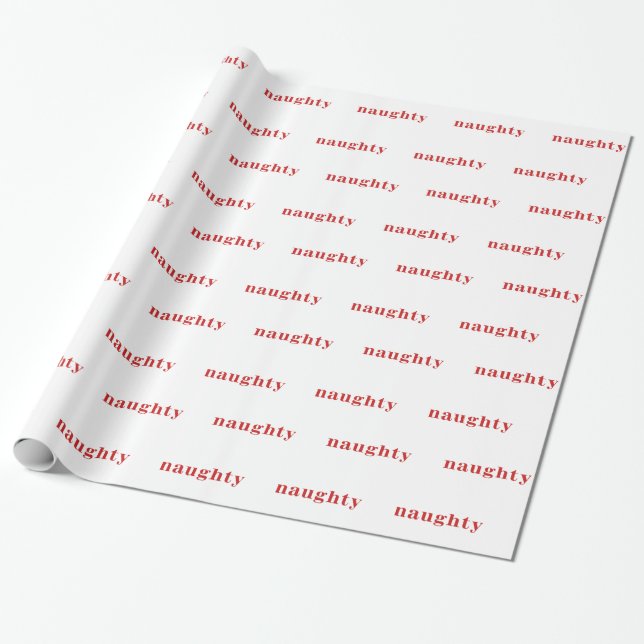 Papier Cadeau Papier d'emballage de Noël vilain (blanc) (Déroulé)