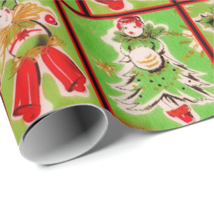Papier Cadeau Papier d'emballage de Noël vintage