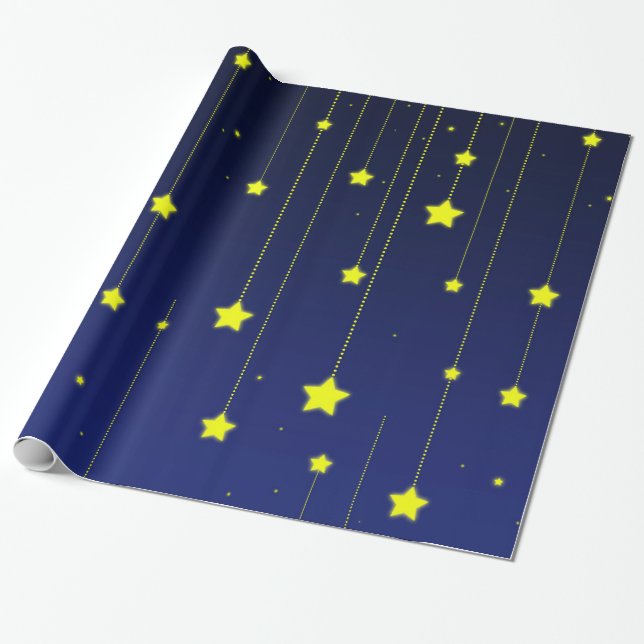 Papier Cadeau Papier d'emballage de nuit étoilée (Déroulé)