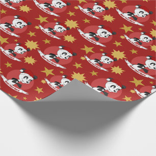 Papier Cadeau Papier d'emballage de panda de Noël