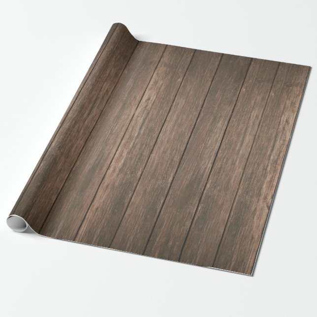 Papier Cadeau Papier d'emballage de panneaux patinés en bois (Déroulé)