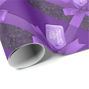 Papier Cadeau Papier d'emballage de paquet pourpre de Noël