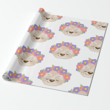 Papier d'emballage de paresse de fleur