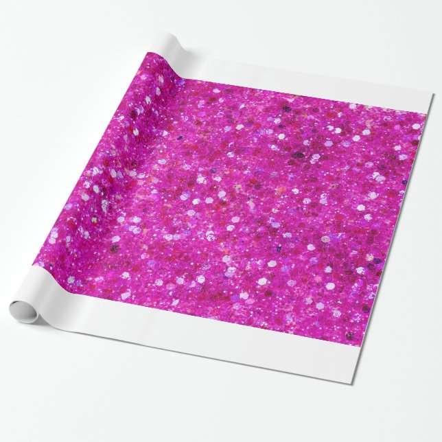 Papier Cadeau Papier d'emballage de parties scintillantes roses (Déroulé)
