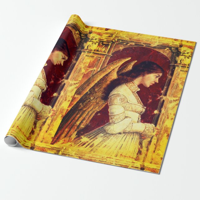 Papier Cadeau Papier d'emballage de peinture de fresque d'ange (Déroulé)
