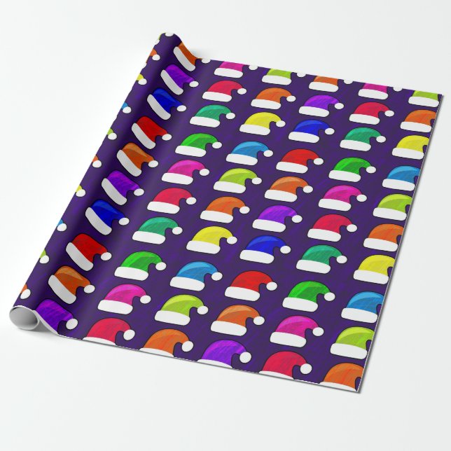Papier Cadeau Papier d'emballage de Père Noël de casquette de (Déroulé)