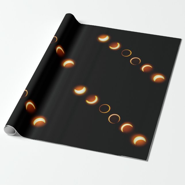 Papier Cadeau Papier d'emballage de phases d'éclipse solaire (Déroulé)