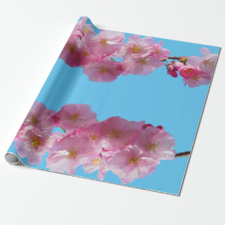 Papier Cadeau Papier d'emballage de photo de fleurs de cerisier