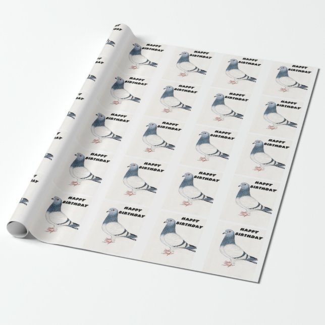Papier Cadeau Papier d'emballage de pigeon de joyeux (Déroulé)