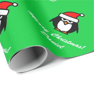 Papier Cadeau Papier d'emballage de pingouin de Noël   Personnal