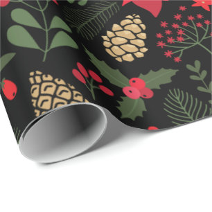 Papier Cadeau Papier d'emballage de poinsettia