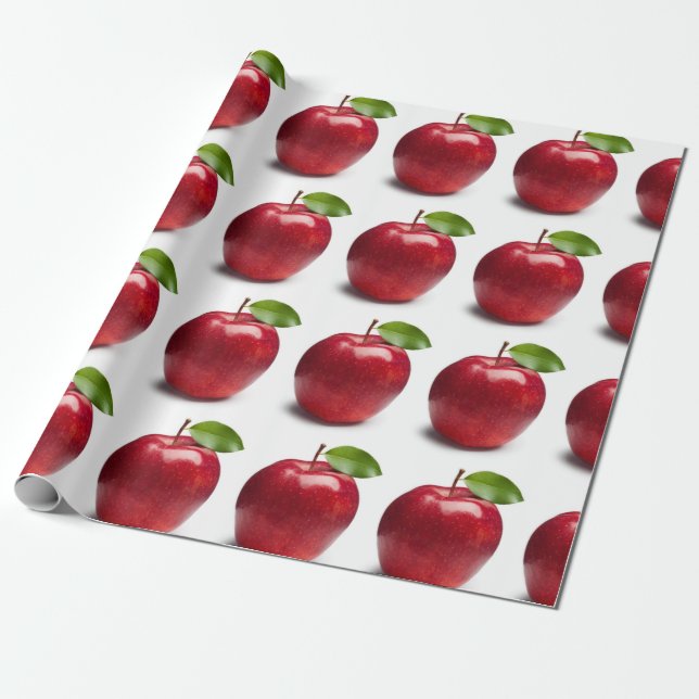 Papier Cadeau Papier d'emballage de POMMES (Déroulé)