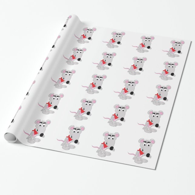 Papier Cadeau Papier d'emballage de rat - ensoleillé (Déroulé)