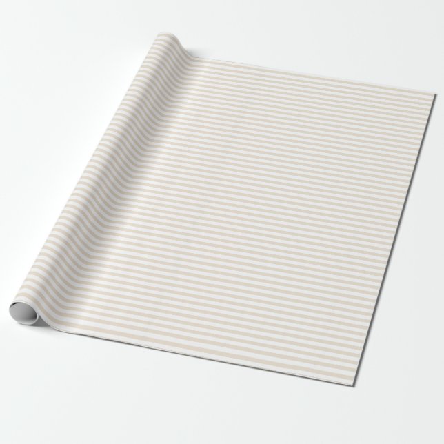 Papier Cadeau Papier d'emballage de rayures enes ivoire (Déroulé)